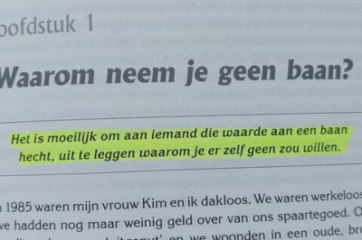 op deze afbeelding zie je een quote uit het boek Cashflow Kwadrant