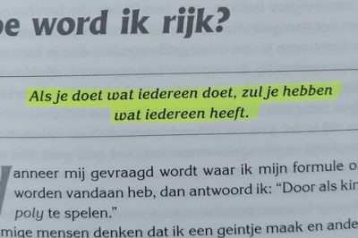 op deze afbeelding zie je een quote uit het boek Cashflow Kwadrant